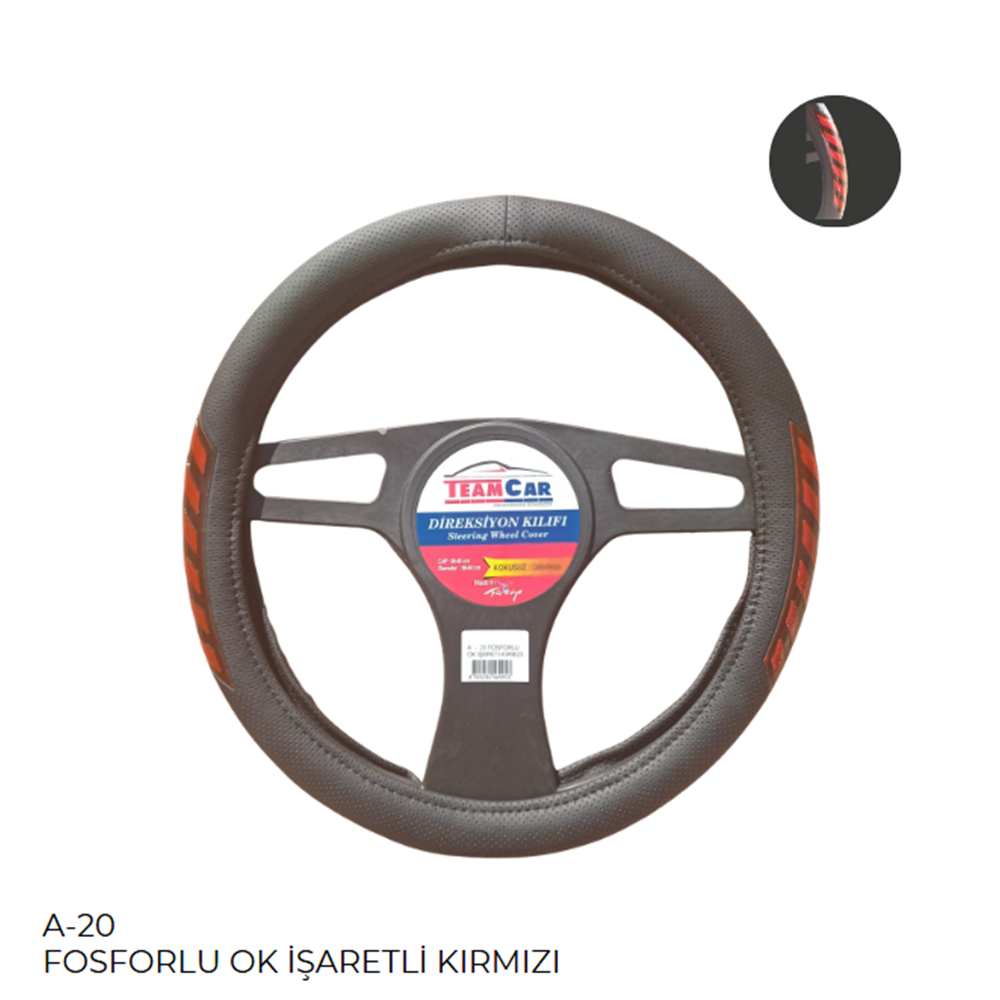 DIREKSIYON KILIFI POSETLI GECME 38CM FOSFORLU OK KIRMIZI