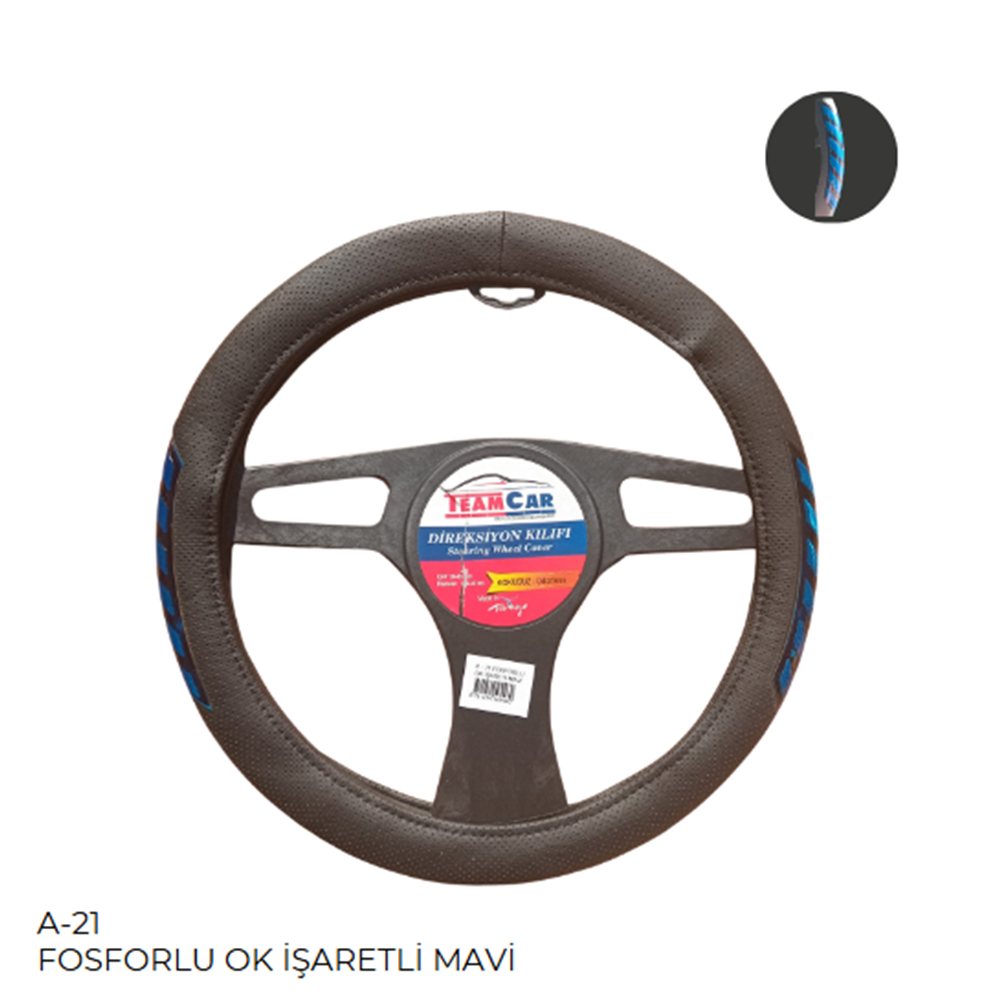 DIREKSIYON KILIFI POSETLI GECME 38CM FOSFORLU OK MAVI