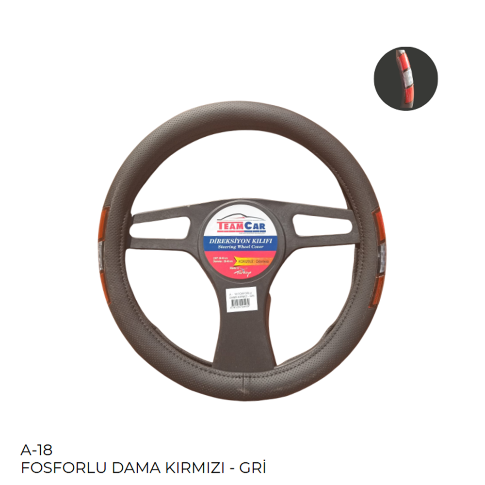 DIREKSIYON KILIFI POSETLI GECME 38CM FOSFORLU DAMA KIRMIZI BEYAZ