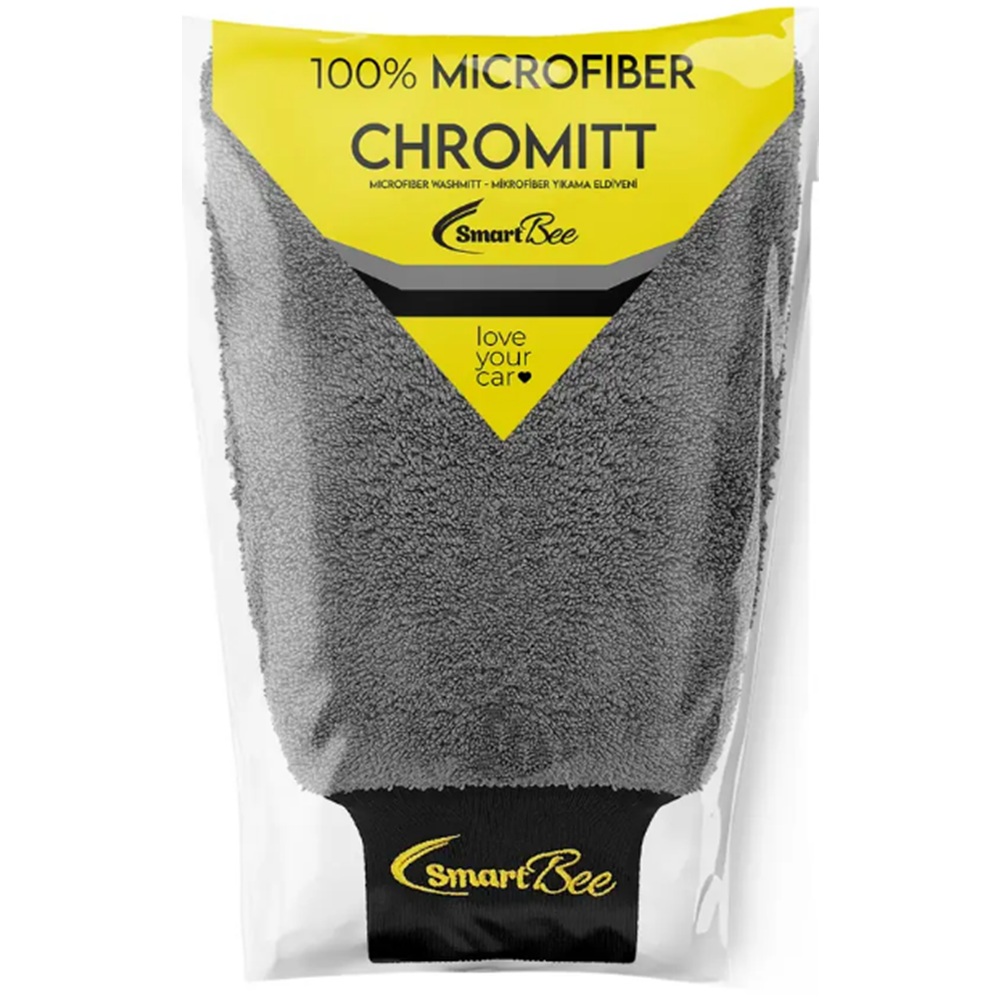 CHROMITT 440GSM Dark Grey Microfiber Auto Washmitt 22x29cm - SMB322