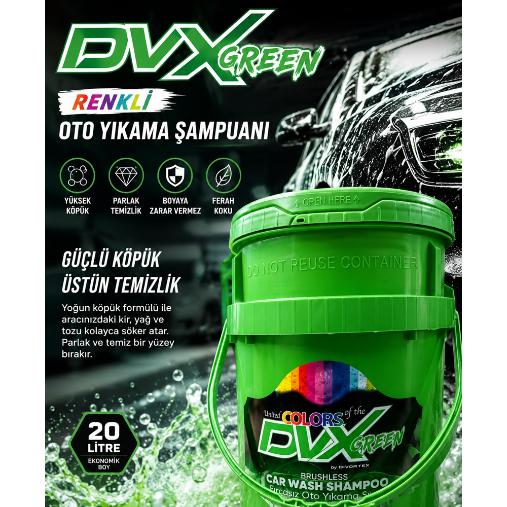 DVX GREEN RENKLİ ŞAMPUAN KOVA 20 LT