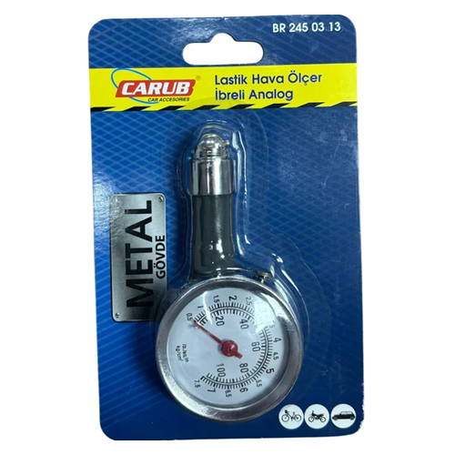 LASTIK HAVA SAATI OLCER METAL GOVDELI IBRELI ANALO