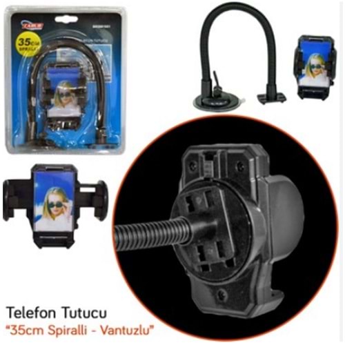 TELEFON TUTUCU 35CM SPIRALLI VANTUZLU