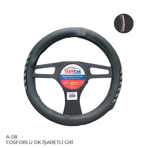 DIREKSIYON KILIFI POSETLI GECME 38CM FOSFORLU OK SIYAH-GRI