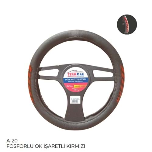 DIREKSIYON KILIFI POSETLI GECME 38CM FOSFORLU OK KIRMIZI