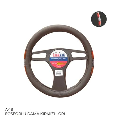 DIREKSIYON KILIFI POSETLI GECME 38CM FOSFORLU DAMA KIRMIZI BEYAZ