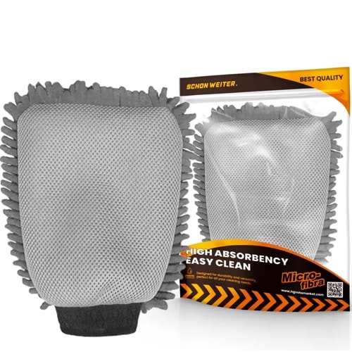 Schön Weiter Schön Weiter Gri Double Side Makarna Yıkama Eldiveni