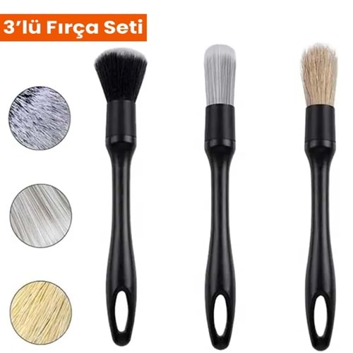 Schön Weiter 3'lü Araç Temizleme Fırçası