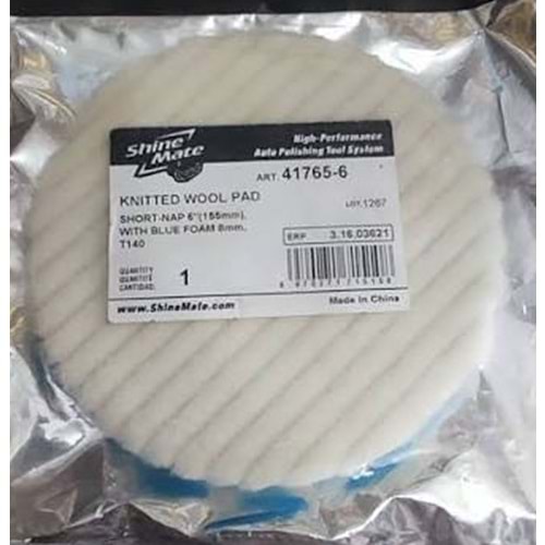 Shine Mate Knitted Wool Pad Mavi Taban Agresif Yün Pasta Keçesi 125/140mm