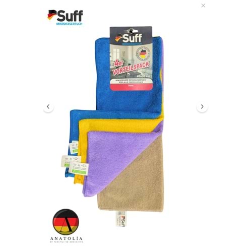 SUFF MIKROFIBER 4 LÜ TEMIZLIK BEZI (GÜL) 40X30CM