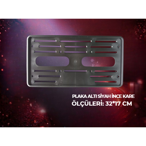 PLAKA ALTI SIYAH INCE KARE
