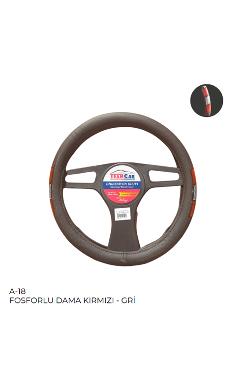 DIREKSIYON KILIFI POSETLI GECME 38CM FOSFORLU DAMA KIRMIZI BEYAZ