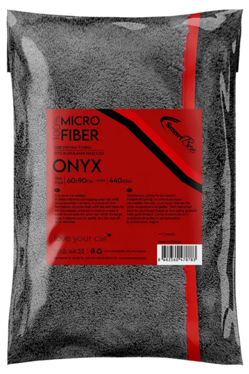 ONYX 440GSM Anthracite Microfiber Auto Drying Towel 60x90cm BIAS - SMB210