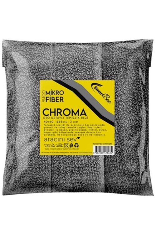 CHROMA 265GSM Grey 3pcs Auto General Cleaning Cloth 40x40cm OVERLOCK - SMB368