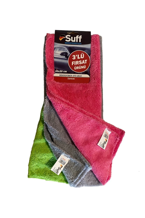 SUFF 3 LÜ FIRSAT MIKROFIBER CILA BEZI (ZAMBAK) 40X30