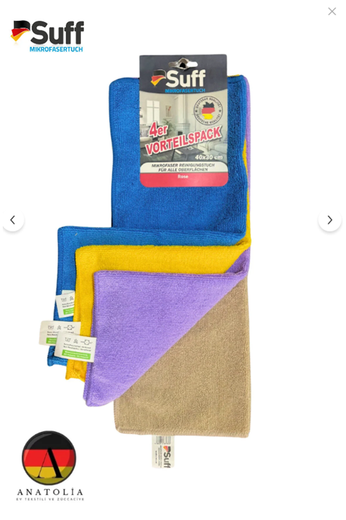 SUFF MIKROFIBER 4 LÜ TEMIZLIK BEZI (GÜL) 40X30CM