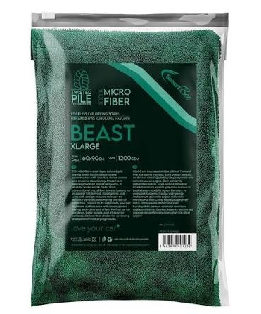 BEAST Double Sided Twisted Pile Drying Towel 60×90cm 1200gsm – Dark Green