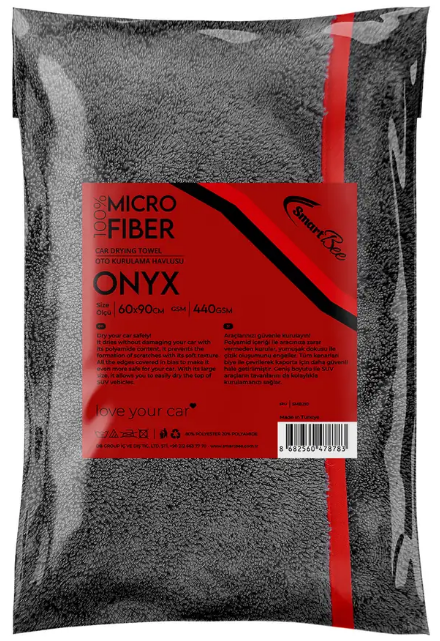 ONYX 440GSM Anthracite Microfiber Auto Drying Towel 60x90cm BIAS - SMB210
