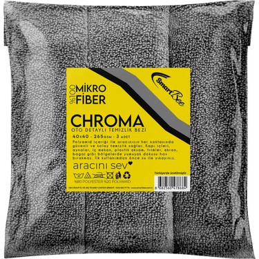 CHROMA 265GSM Grey 3pcs Auto General Cleaning Cloth 40x40cm OVERLOCK - SMB368