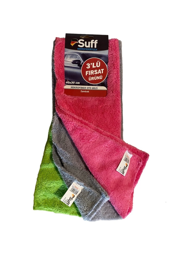 SUFF 3 LÜ FIRSAT MIKROFIBER CILA BEZI (ZAMBAK) 40X30