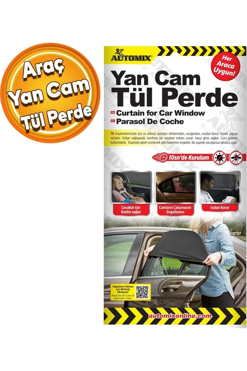 YAN CAM TUL PERDE SIYAH KAPIYA GECME