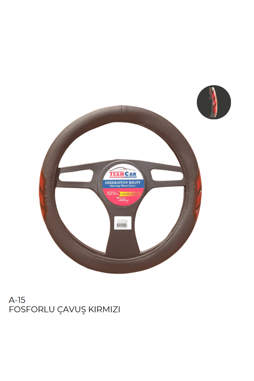 DIREKSIYON KILIFI POSETLI GECME 38CM FOSFORLU CAVUS KIRMIZI