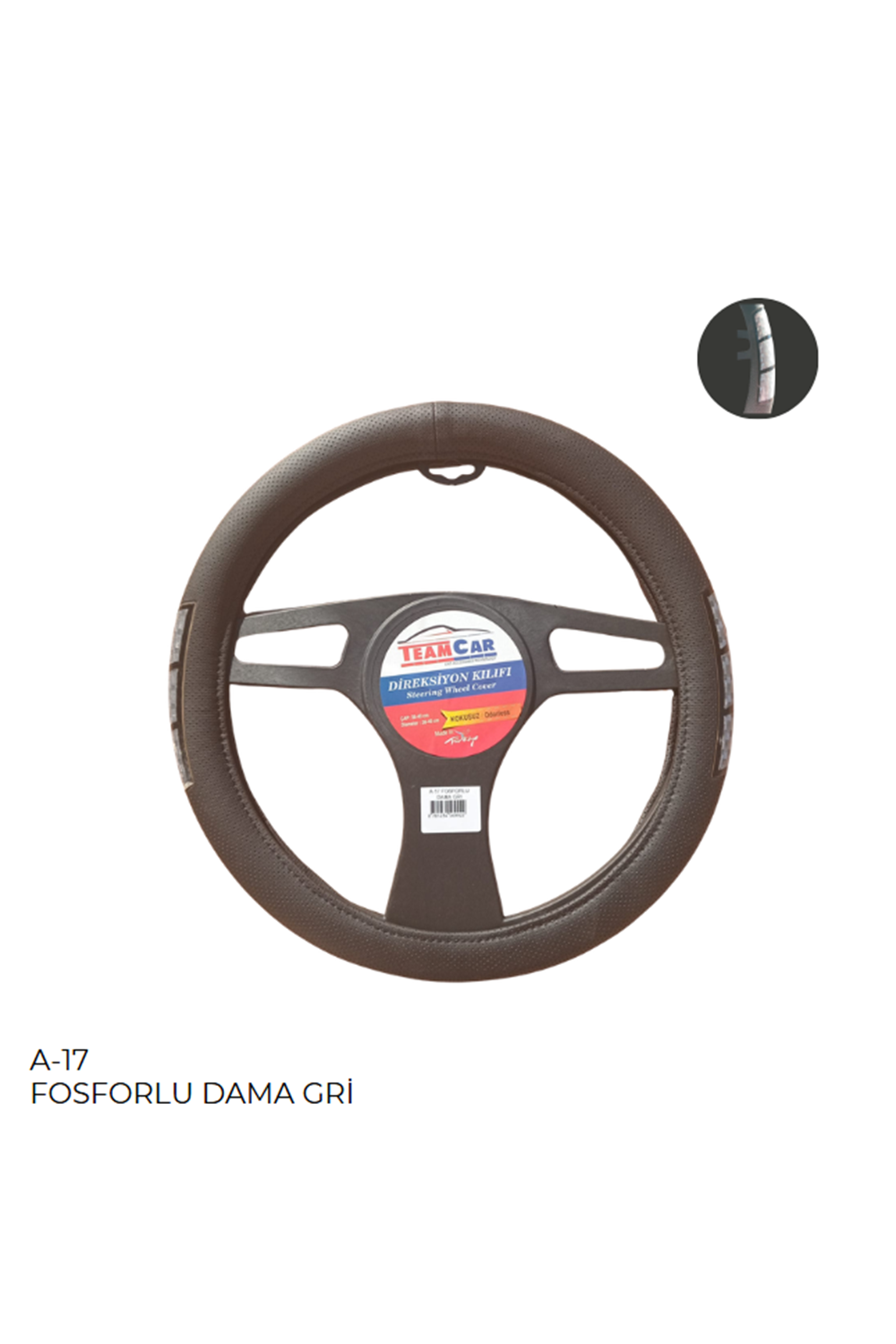 DIREKSIYON KILIFI POSETLI GECME 38CM FOSFORLU DAMA GRI