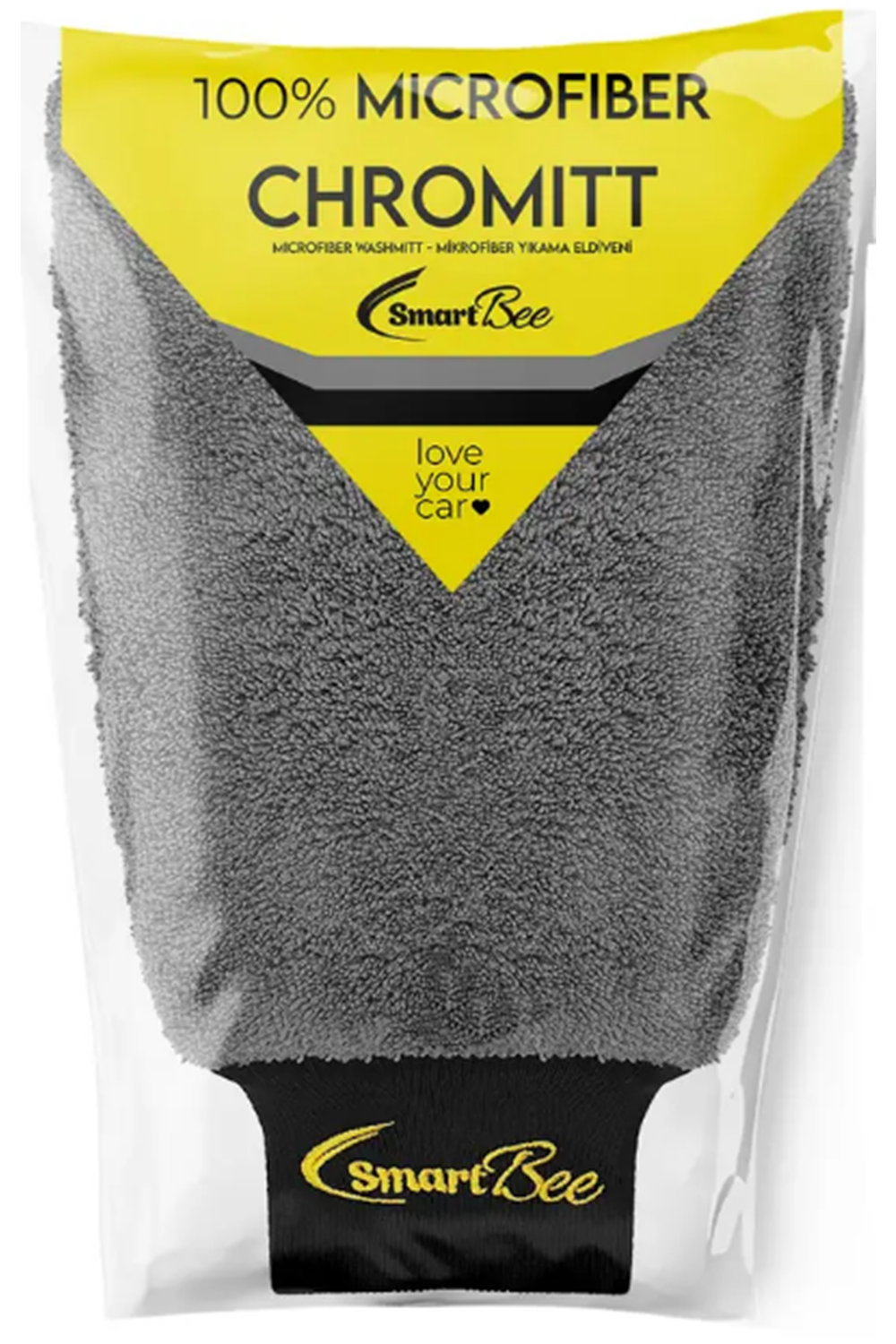 CHROMITT 440GSM Dark Grey Microfiber Auto Washmitt 22x29cm - SMB322