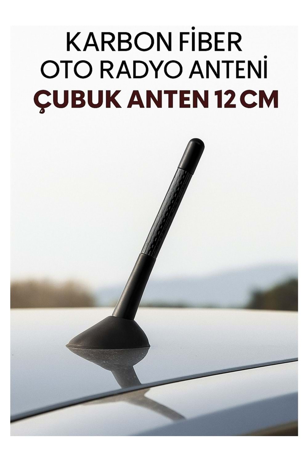 ANTEN CUBUGU SIYAH KARBON 12CM ( 002003 )